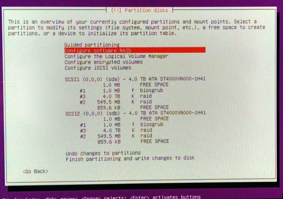 Ubuntu partition config